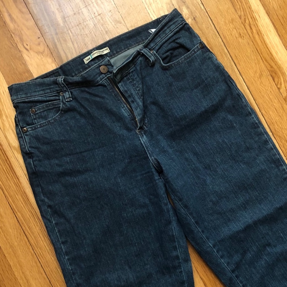 Lee Relaxed Fit Straight Leg Blue Jeans 8 Short